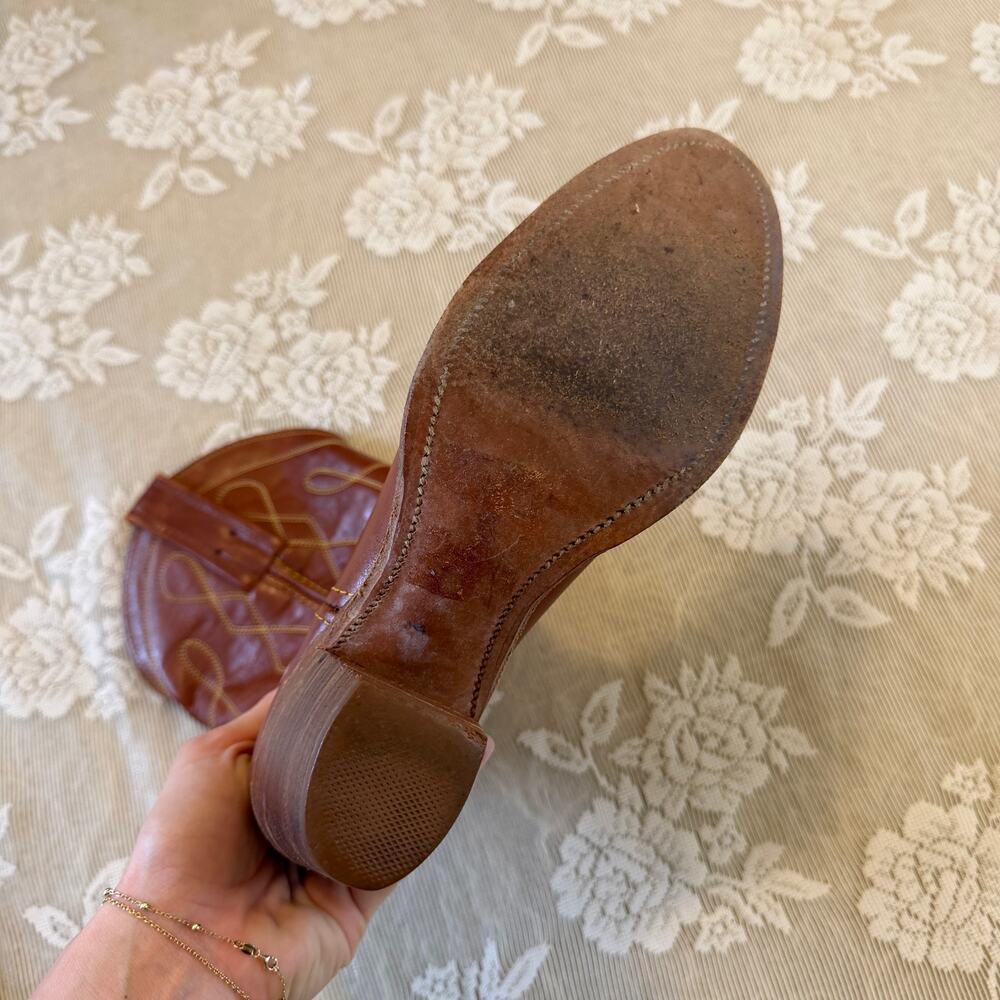 Vintage Frye Brown Leather Western Cowboy Boots Women’s 8 - Picture 6 of 7